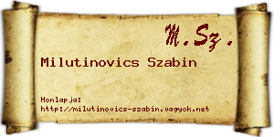 Milutinovics Szabin névjegykártya
